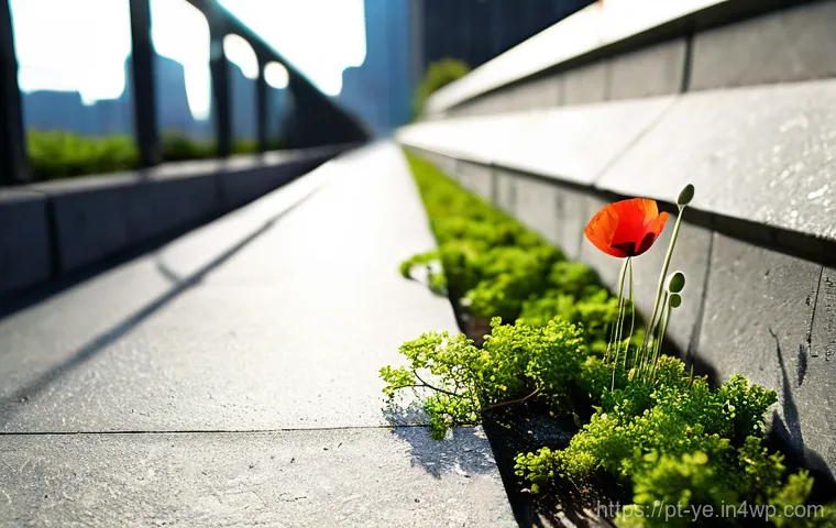 비인간 생명체를 통한 환경 교육의 필요성 - **Prompt: Urban Resilience and Natural Persistence**
    "A vibrant, tenacious wildflower, perhaps a...